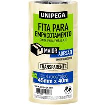 Kit com 4 Fita de Empacotamento 45MM X 40M Unipega