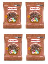 Kit com 4 Flocos Crocantes Chocolate 500g Mavalério Kit com 4 Flocos Crocantes Chocolate 500g Mavalério