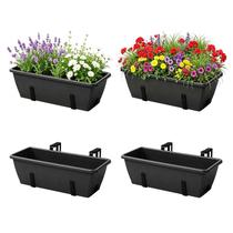 Kit com 4 floreiras suspensas OYEAL 43 cm para varanda externa
