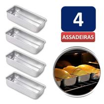 Kit Com 4 Formas De Pão N 3 - Bolo Inglês Alumínio If35 Extra Grande