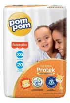 Kit com 4 fraldas pompom confort fit xg