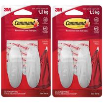 Kit com 4 Gancho Adesivo Command 3M Medio ATE 1,3KG Kit com 4 Gancho Adesivo Command 3M Medio ATE 1,3KG