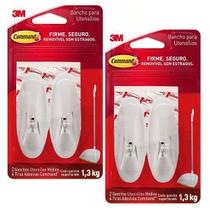 Kit com 4 Gancho Adesivo Command Medio ATE 1,3KG 3M Kit com 4 Gancho Adesivo Command Medio ATE 1,3KG 3M