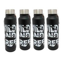 Kit com 4 Garrafas Aço Inox Cor Preta 750ml Kit com 4 Garrafas Aço Inox Cor Preta 750ml