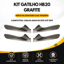 Kit com 4 Gatilhos Interno da Maçaneta do HB20 2012 até 2019 GRAFITE