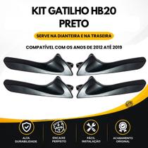 Kit com 4 Gatilhos Interno da Maçaneta do HB20 2012 até 2019 PRETO