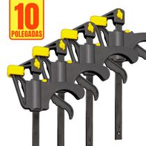 Kit com 4 Grampo Sargento Marceneiro Aperto Rapido 10pol. Tipo F
