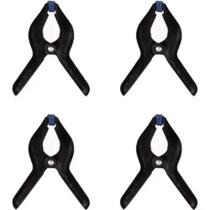 Kit com 4 Grampos de Nylon 4 7354 para Furar Prender Colar e Parafusar Preto Brasfort