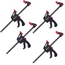 Kit com 4 grampos tipo sargento aperto rápido 20 cm - 205629 - mtx Kit com 4 grampos tipo sargento aperto rápido 20 cm - 205629 - mtx