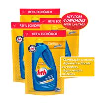 Kit com 4 Hth Maxfloc Clarificante Decantador Auxiliar de Filtração Para Piscinas Refil 900ml