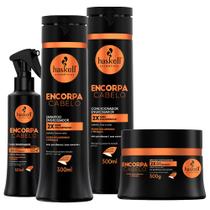 Kit Com 4 Itens Linha Completa Haskell Encorpa Cabelo 300ml/g