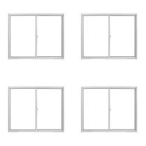 Kit com 4 Janela de Alumínio de Correr 100x120cm Vidro Liso Branca Linha Soft MGM