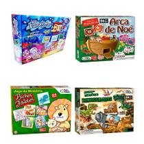 Kit Com 4 Jogos Da Memória Infantil Educativo Pedagógico G - Pais e Filhos