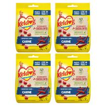 Kit com 4 keldog bifinho evol criadores mini carne 500gr