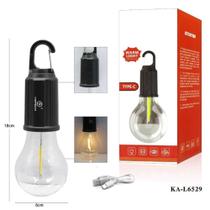 kit com 4 Lâmpadas Recarregável Camping Pescaria USB,