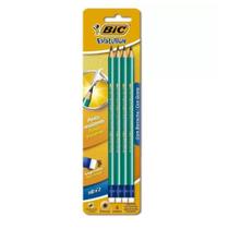 Kit Com 4 Lápis Grafite Evolution HB 2 Com Borracha Bic Kit Com 4 Lápis Grafite Evolution HB 2 Com Borracha Bic