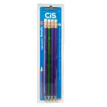 Kit Com 4 Lápis Metálico Com Borracha Na Ponta 19cm Sortidos Cis Kit Com 4 Lápis Metálico Com Borracha Na Ponta 19cm Sortidos Cis