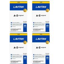 Kit com 4 Lavitan A-Z Original Suplemento Vitamínico com 60 Comprimidos