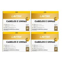 Kit com 4 Lavitan Cabelos e Unhas Multivitamínico com 60 Cápsulas