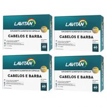 Kit com 4 - Lavitan Cabelos Hair e Barba 60caps. Cimed