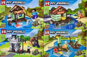 Kit com 4 Lego Minecraft My World - 530 peças - Cenários e Personagens - MG1311