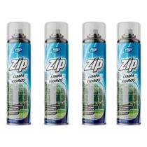Kit com 4 Limpa Vidro Spray 400ml Trad Zip Kit com 4 Limpa Vidro Spray 400ml Trad Zip