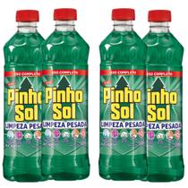 Kit com 4 Limpador Diluível Pinho Sol Limpeza Pesada Eucalipto 500ml Cada