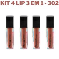 Kit Com 4 Lip Volumoso 3 Em 1 Cor 302
