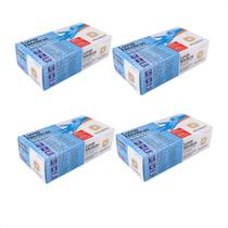 Kit com 4 Luva Procedimento Tamanho G sem Pó Nitrilica Azul