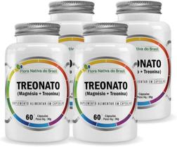 Kit Com 4 - Magnésio Treonato 60 Capsulas de 600mg Flora Nativa do Brasil Kit Com 4 - Magnésio Treonato 60 Capsulas de 600mg Flora Nativa do Brasil