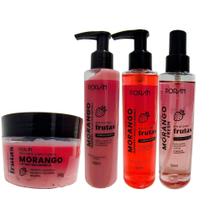 Kit Com 4 Maravilhosos Produtos Corpo E Rosto Morango - Porán
