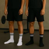 Kit com 4 Meias esportivas para Treino, corrida, ou dia a dia Cano Alto e confortáveis Kit com 4 Meias esportivas para Treino, corrida, ou dia a dia Cano Alto e confortáveis