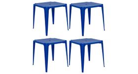 Kit Com 4 Mesa de Plástico Bela Vista - Azul - Mor