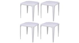 Kit com 4 mesa de plástico bela vista - branca - mor Kit com 4 mesa de plástico bela vista - branca - mor