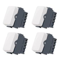 Kit com 4 mg b3 módulo interruptor paralelo 10a-250v branco (19404)