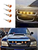 Kit Com 4 Mini Luz Led De Grade Para Camionetes Saveiro S10 Ranger Montana Silverado Suv Pingo F250