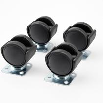 Kit com 4 Mini Rodízios Giratório 30mm - Mobilidade e Praticidade em Todos os Seus Projetos