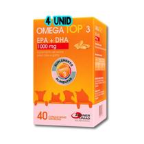 kit com 4 Omega top 3 Suplemento alimentar p/ cães e gatos - MedCão Rio Preto