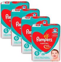 Kit Com 4 Pacotes Fraldas Pampers Supersec G Atacado Barato