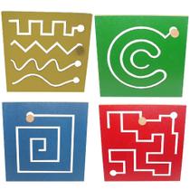 Kit com 4 Painéis Psicomotores Infantil em MDF 1589 Carlu - Carlu