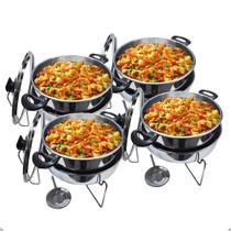 Kit Com 4 Panelas De Banho Maria Réchauds de Alumínio Para Buffet Festas Restaurante 5 Litros Kit Com 4 Panelas De Banho Maria Réchauds de Alumínio Para Buffet Festas Restaurante 5 Litros