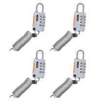 Kit com 4 papaiz cadeado segredo cs25 prata com cabo