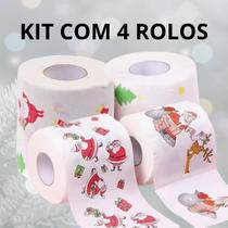 Kit Com 4 Papel Higiênico Especial Natalino 20m Sortido Kit Com 4 Papel Higiênico Especial Natalino 20m Sortido
