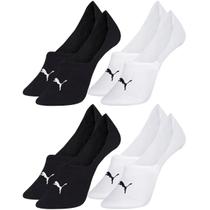 Kit com 4 Pares de Meias Esportiva Puma Sapatilha Lisa Modelo Invisível Sport Calcanhar Verdadeiro