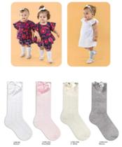 Kit com 4 Pares de Meias Festa Bebê com Laço Duck 12382 Kit com 4 Pares de Meias Festa Bebê com Laço Duck 12382