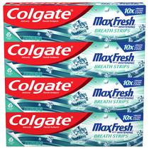 Kit com 4 Pastas de Dentes Colgate Max Fresh Whitening Clean Mint 180mL