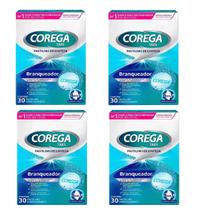 KIT com 4 Pastilha de Limpeza Branqueador com 30 Sabor Menta Corega Tabs