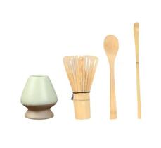 Kit com 4 peças de bambu de Matcha - ILC (chaixa + chashaku)