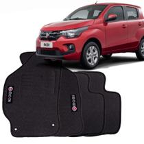 Kit com 4 Peças de Tapete Borracha Impermeável Automotivo Fiat Mobi 2016 a 2022
