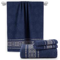 Kit com 4 peças de toalhas premium 100% algodão para banho e rosto